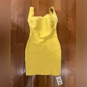 Brand New Backless Stretchable Sexy Dress in bright yellow in size 6